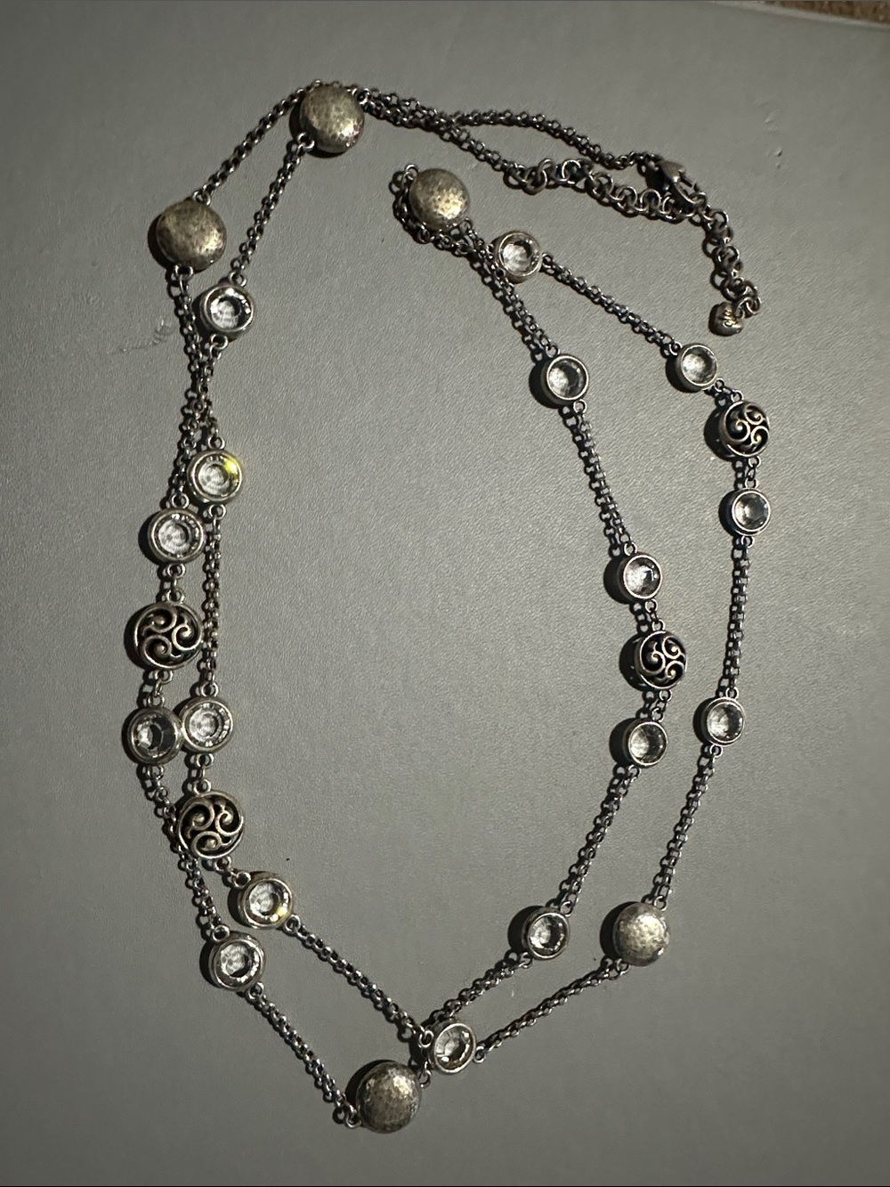 VTG Brighton Layered Crystal Station Necklace